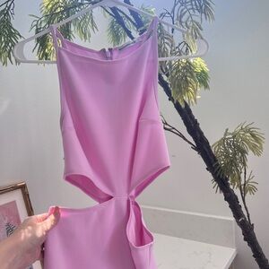 Abercrombie Fitch Pink Boatneck Cutout Midi Dress